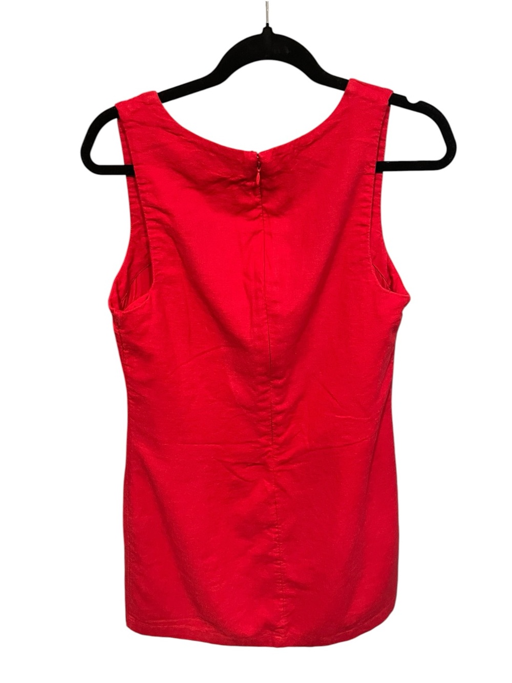 Abercrombie & Fitch Linen Blend Red Square Neck Mini Dress - Size Small - Picture 6 of 7